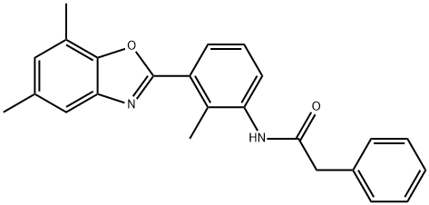 Benzeneacetamide, N-[3-(5,7-dimethyl-2-benzoxazolyl)-2-methylphenyl]- (9CI),590395-89-4,结构式