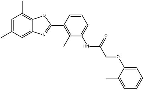 Acetamide, N-[3-(5,7-dimethyl-2-benzoxazolyl)-2-methylphenyl]-2-(2-methylphenoxy)- (9CI),590395-90-7,结构式