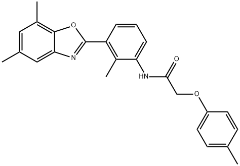 Acetamide, N-[3-(5,7-dimethyl-2-benzoxazolyl)-2-methylphenyl]-2-(4-methylphenoxy)- (9CI),590395-91-8,结构式