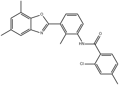 Benzamide, 2-chloro-N-[3-(5,7-dimethyl-2-benzoxazolyl)-2-methylphenyl]-4-methyl- (9CI),590395-96-3,结构式