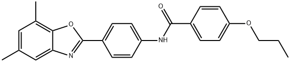 Benzamide, N-[4-(5,7-dimethyl-2-benzoxazolyl)phenyl]-4-propoxy- (9CI) Structure