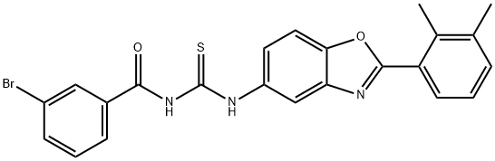 Benzamide, 3-bromo-N-[[[2-(2,3-dimethylphenyl)-5-benzoxazolyl]amino]thioxomethyl]- (9CI) Struktur