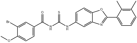 Benzamide, 3-bromo-N-[[[2-(2,3-dimethylphenyl)-5-benzoxazolyl]amino]thioxomethyl]-4-methoxy- (9CI) Struktur