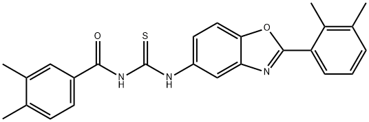 Benzamide, N-[[[2-(2,3-dimethylphenyl)-5-benzoxazolyl]amino]thioxomethyl]-3,4-dimethyl- (9CI) Structure