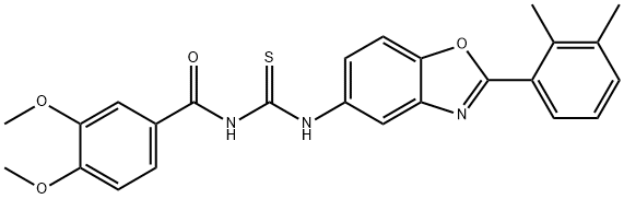 Benzamide, N-[[[2-(2,3-dimethylphenyl)-5-benzoxazolyl]amino]thioxomethyl]-3,4-dimethoxy- (9CI),590396-73-9,结构式