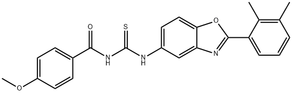 Benzamide, N-[[[2-(2,3-dimethylphenyl)-5-benzoxazolyl]amino]thioxomethyl]-4-methoxy- (9CI),590396-76-2,结构式