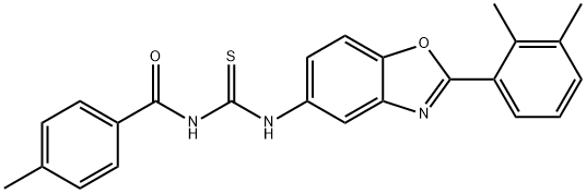 Benzamide, N-[[[2-(2,3-dimethylphenyl)-5-benzoxazolyl]amino]thioxomethyl]-4-methyl- (9CI),590396-78-4,结构式