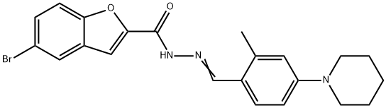 2-Benzofurancarboxylicacid,5-bromo-,[[2-methyl-4-(1-piperidinyl)phenyl]methylene]hydrazide(9CI) Structure