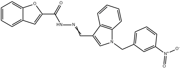2-Benzofurancarboxylicacid,[[1-[(3-nitrophenyl)methyl]-1H-indol-3-yl]methylene]hydrazide(9CI) Struktur