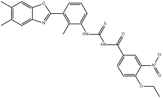 590397-27-6 Benzamide, N-[[[3-(5,6-dimethyl-2-benzoxazolyl)-2-methylphenyl]amino]thioxomethyl]-4-ethoxy-3-nitro- (9CI)