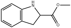2,3-ジヒドロ-1H-インドール-2-カルボン酸メチルエステル 化学構造式