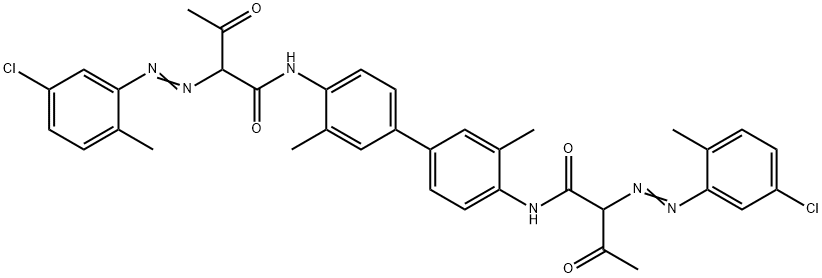 N,N'-(3,3'-dimethyl[1,1'-biphenyl]-4,4'-diyl)bis[2-[(5-chloro-o-tolyl)azo]-3-oxobutyramide]  Struktur