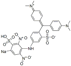 N-Methyl-N-[4-[(4-dimethylaminophenyl)[4-[(2,6-dinitro-4-sodiosulfophenyl)amino]-2-sulfonatophenyl]methylene]-2,5-cyclohexadien-1-ylidene]methanaminium Structure