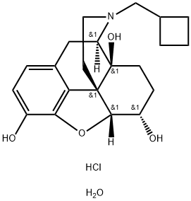 17-[CYCLOBUTYLMETHYL]-4,5-EPOXYMORPHINAN-3,6,14-TRIOL HYDROCHLORIDE, DIHYDRATE Structure