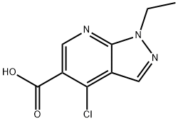 4-CHLORO-1-ETHYL-1H-PYRAZOLO[3,4-B]PYRIDINE-5-CARBOXYLIC ACID Struktur