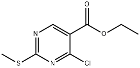 Ethyl 4-chloro-2-methylthio-5-pyrimidinecarboxylate Struktur
