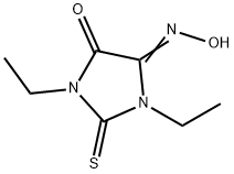 4,5-Imidazolidinedione,1,3-diethyl-2-thioxo-,4-oxime(9CI) 化学構造式