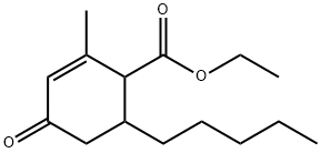 2-メチル-4-オキソ-6-ペンチル-2-シクロヘキセン-1-カルボン酸エチル 化学構造式