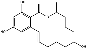 3,4,5,6,7,8,9,10-Octahydro-7,14,16-trihydroxy-3-methyl-1H-2-benzoxacyc lotetradecin-1-one Structure