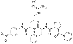 N-BENZOYL-PRO-PHE-ARG P-NITROANILIDE HYDROCHLORIDE 化学構造式