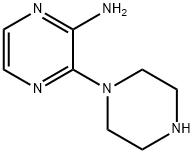 2-アミノ-3-ピペラジン-1-イルピラジン 化学構造式