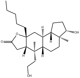 2,6beta,17beta-Trihydroxy-6alpha-pentyl-2,3-seco-5alpha-androstan-3-oi c acid gamma-lactone|