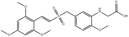 (2-METHOXY-5-[2-(2,4,6-TRIMETHOXY-PHENYL)-ETHENESULFONYLMETHYL]-PHENYLAMINO)-ACETIC ACID, SODIUM SALT Struktur