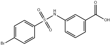 3-[(4-溴苯基)磺酰基氨基]苯甲酸 结构式
