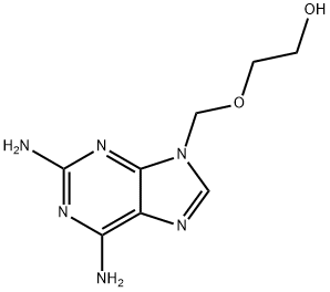 9-[(2-ヒドロキシエトキシ)メチル]-9H-プリン-2,6-ジアミン 化学構造式