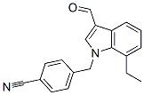 Benzonitrile, 4-[(7-ethyl-3-formyl-1H-indol-1-yl)methyl]- (9CI),593237-00-4,结构式