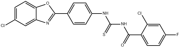 Benzamide, 2-chloro-N-[[[4-(5-chloro-2-benzoxazolyl)phenyl]amino]thioxomethyl]-4-fluoro- (9CI) Structure