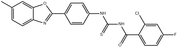Benzamide, 2-chloro-4-fluoro-N-[[[4-(6-methyl-2-benzoxazolyl)phenyl]amino]thioxomethyl]- (9CI) Structure