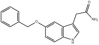 5-ベンジルオキシインドール-3-アセトアミド 化学構造式
