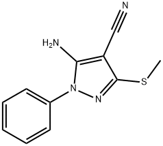 1-苯基-3-甲硫基-4-氰基-5-氨基-1H-吡唑,59334-11-1,结构式