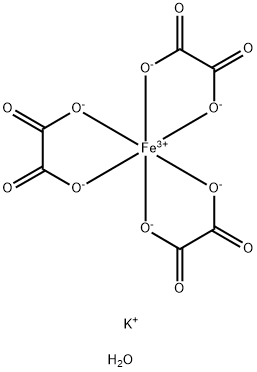 トリスオキサラト鉄(III)酸カリウム三水和物 化学構造式