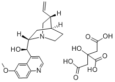 (8α,9R)-6'-メトキシシンコナン-9-オール/2-ヒドロキシ-1,2,3-プロパントリカルボン酸,(1:x) 化学構造式