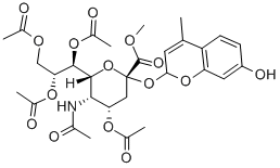 (4-Methylumbelliferyl)-N-acetyl-4,7,8,9-tetra-O-acetyl-a-D-neuraminic Acid, Methyl Ester Struktur