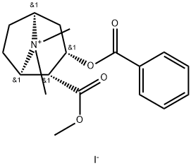 1-alpha-H,5-alpha-H-Tropanium, 2-beta-carboxy-3-beta-hydroxy-8-methyl- , iodide, methyl ester, benzoate Struktur