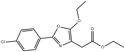 ethyl 2-(4-chlorophenyl)-5-ethoxy-4-oxazoleacetate Struktur