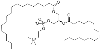1-ステアロイル-2-パルミトイル-sn-グリセロ-3-ホスホコリン 化学構造式