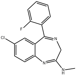 [7-CHLORO-5-(2-FLUORO-PHENYL)-3H-BENZO[E][1,4]DIAZEPIN-2-YL]-METHYL-AMINE Struktur