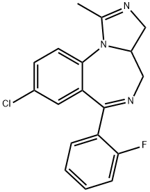 8-CHLORO-3A,4-DIHYDRO-6-(2-FLUOROPHENYL)-1-METHYL-3H-IMIDAZO[1,5-A][1,4]BENZO-DIAZEPINE Struktur