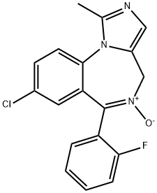 8-Chloro-6-(2-fluorophenyl)-1-methyl-4H-imidazo[1,5-a][1,4]benzodiazepine 5-Oxide Struktur