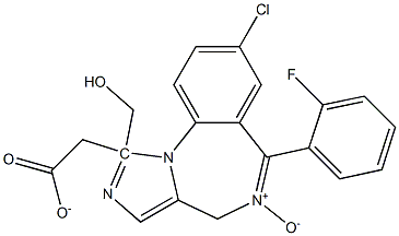 1-Acetoxymethyl-8-chloro-6-(2-fluorophenyl)-4H-imidazo[1,5-α][1,4]benzodiazepine 5-Oxide Struktur