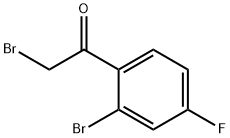 2-ブロモ-4-フルオロフェナシルブロミド 化学構造式