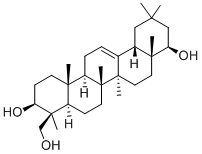 (4S)-オレアナ-12-エン-3β,22β,24-トリオール 化学構造式