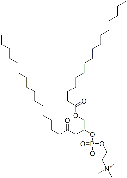 N,N,N-トリメチル-2-[[[[1,3-ビス(ヘキサデカノイルオキシ)プロパン-2-イル]オキシ]オキシラトホスフィニル]オキシ]エタン-1-アミニウム 化学構造式