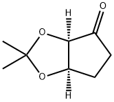 (3AR,6AR)-テトラヒドロ-2,2-ジメチル-4H-シクロペンタ-1,3-ジオキソール-4-オン 化学構造式