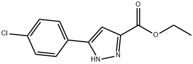 5-(4-氯苯基)-2H-吡唑-3-羧酸乙脂, 595610-40-5, 结构式