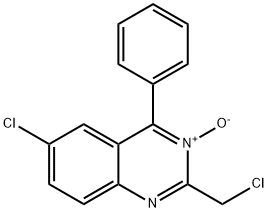 6-CHLORO-2-(CHLOROMETHYL)-3-OXIDO-4-PHENYL-QUINAZOLINE Struktur
